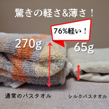 画像をギャラリービューアに読み込む, 通常バスタオルよりも76%も軽い