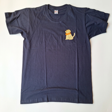画像をギャラリービューアに読み込む, ネイビーxブラウン犬Tシャツ
